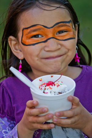 face paint and ice cream